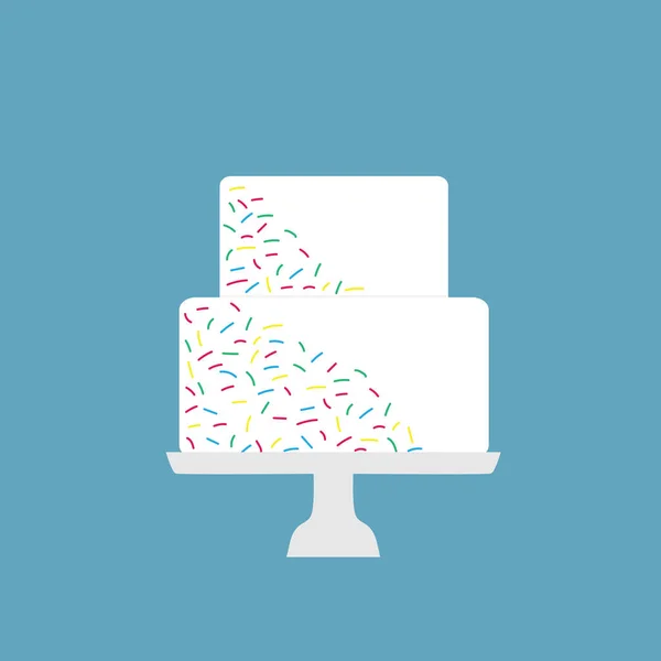 Γενέθλια τούρτα εικονίδιο-διανυσματικά εικονογράφηση — Διανυσματικό Αρχείο