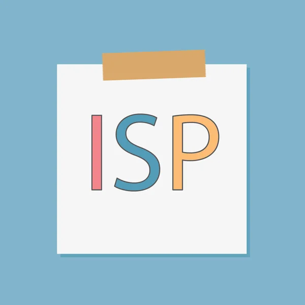 Isp (因特网服务提供商) 用笔记本纸书写-矢量插图 — 图库矢量图片
