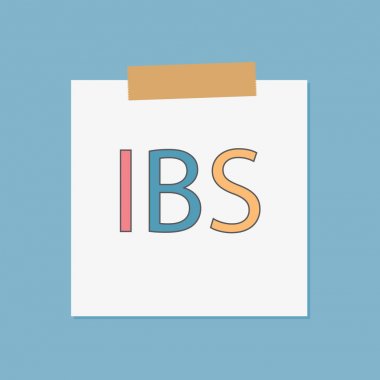 Defter kağıt-vektör çizim içinde yazılı IBS (inflamatuar barsak sendromu)
