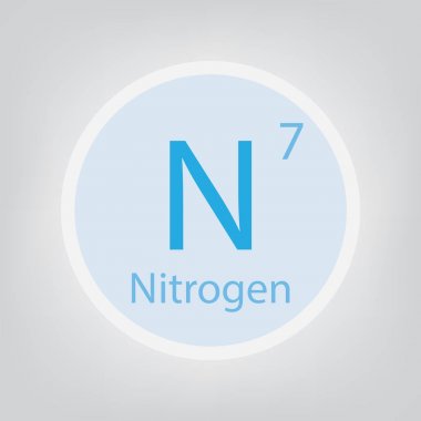 Azot N kimyasal element simgesi-vektör çizim