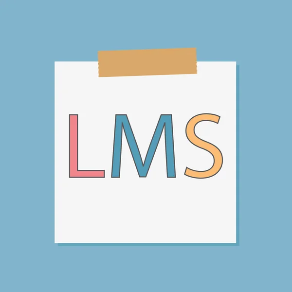 LMS (Learning Management System) geschreven in notebook papier-vector illustratie — Stockvector