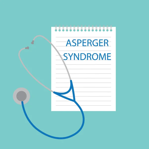 Síndrome de Asperger escrito em anota- ilustração vetorial —  Vetores de Stock
