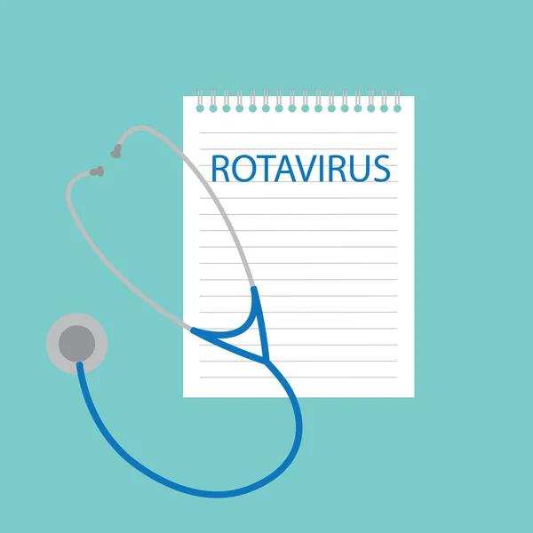 Rotavirus scritto nel quaderno illustrazione vettoriale — Vettoriale Stock