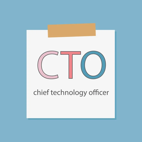 ΚΟΤ (Chief Technology Officer) γραμμένο στο σημειωματάριο χαρτί-διανυσματικά εικονογράφηση — Διανυσματικό Αρχείο