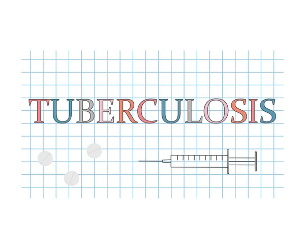 Parola tubercolosi su foglio di carta a quadretto- illustrazione vettoriale — Vettoriale Stock