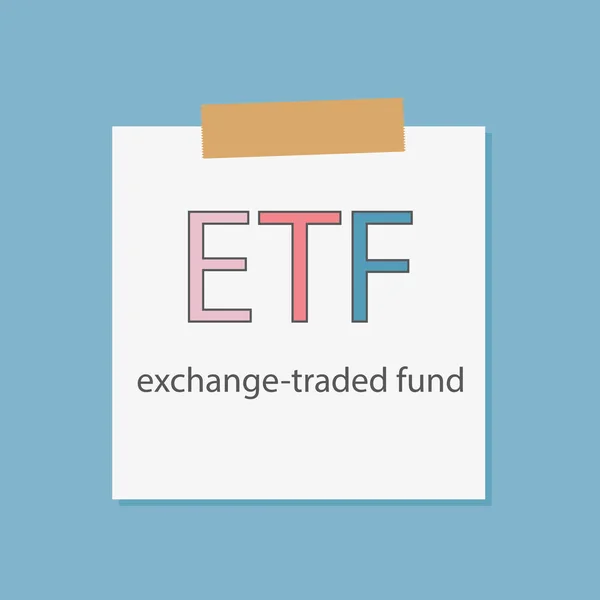 ETF exchange traded fund geschreven in notebook papier-vector illustratie — Stockvector