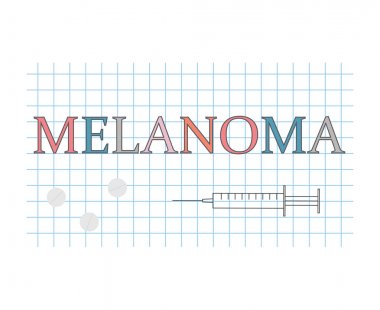 kareli kağıt levha-vektör çizim Melanom kelime
