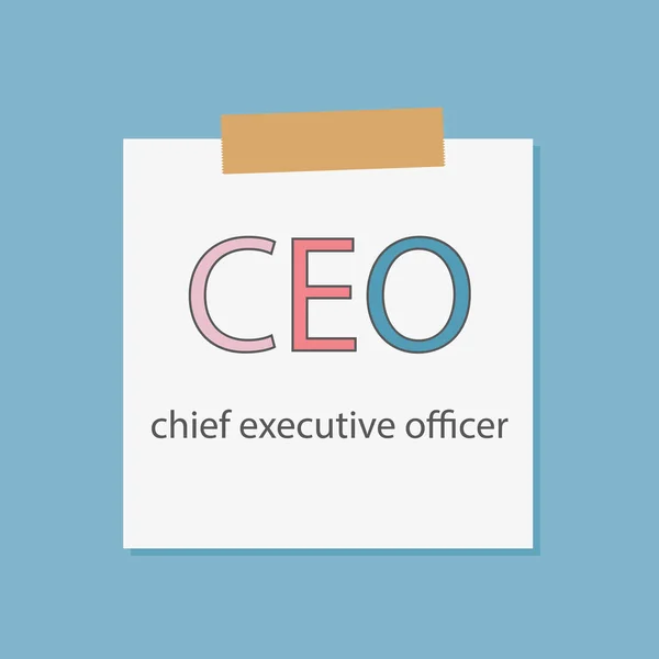 CEO Director Ejecutivo escrito en cuaderno de papel-vector ilustración — Archivo Imágenes Vectoriales