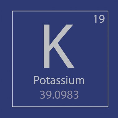 K potasyum kimyasal element simgesi-vektör çizim