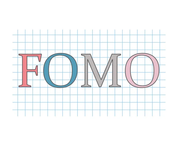 FOMO (paura di perdere) illustrazione concettuale-vettoriale — Vettoriale Stock