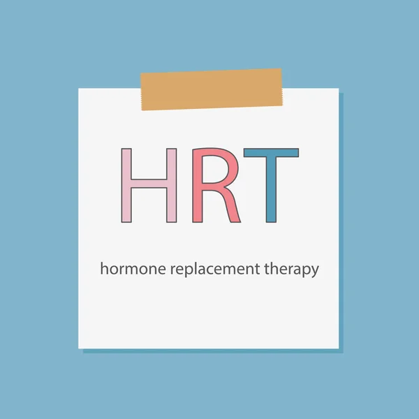 HRT Hormone Replacement Therapy geschreven in een notebook papier-vector illustratie — Stockvector