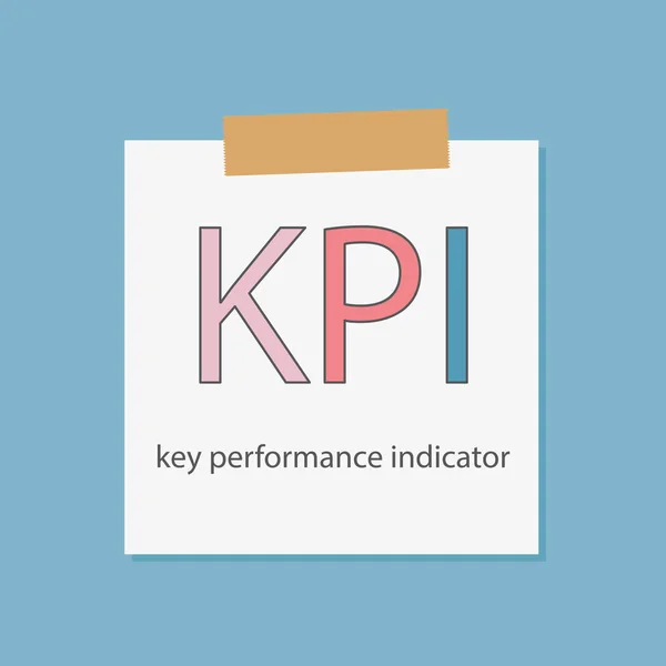 KPI kulcs teljesítménymutató írott-ban egy jegyzetfüzet papír-vektor-illusztráció — Stock Vector