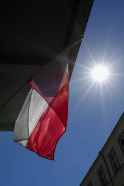 Lehçe bayrak ve güneş ışınları