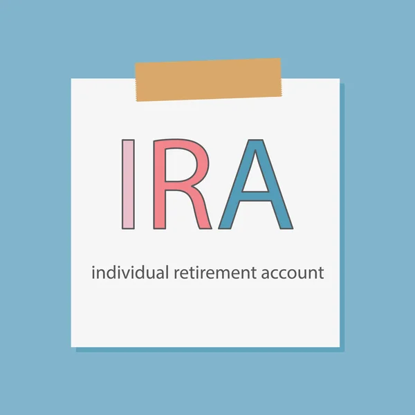 IRA Individual Retirement Account scritto in quaderno cartaceo illustrazione vettoriale — Vettoriale Stock
