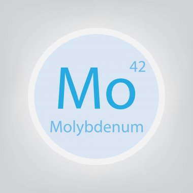 Molibden Mo kimyasal element simgesi-vektör çizim