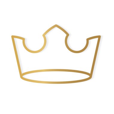 Altın taç simgesi-vektör illüstrasyonu