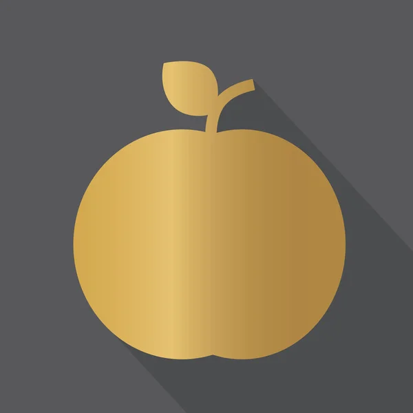 Golden apple icon- vector illustration — Stock Vector