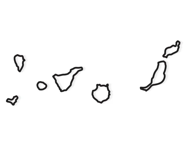 Contour noir de la carte des îles Canaries illustration vectorielle — Image vectorielle