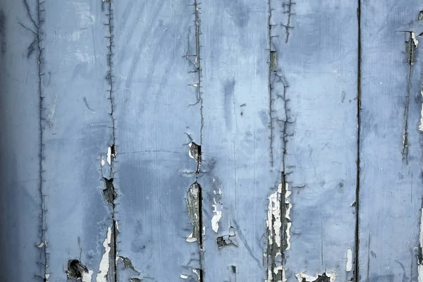 Fond en bois bleu avec peeling peinture — Photo