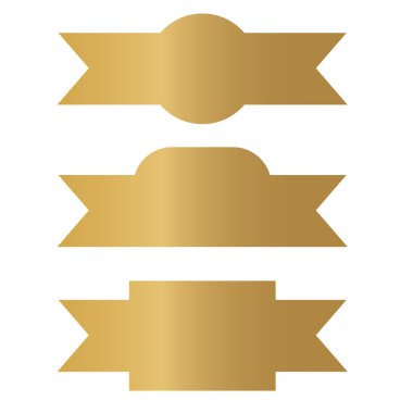 Altın bayrak kurdele şablonu - vektör illüstrasyonu