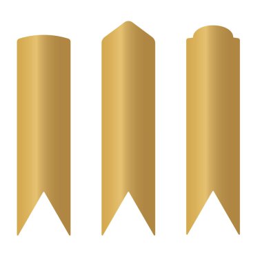 Altın bayrak kurdele şablonu - vektör illüstrasyonu