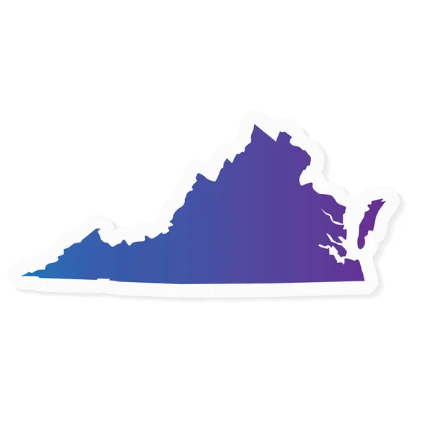 Gradyan Virginia haritası - vektör illüstrasyonu — Stok Vektör