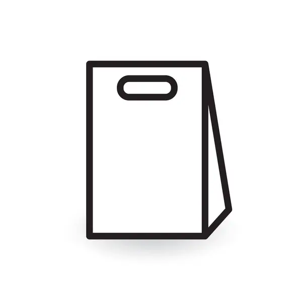 Black outline of paper shopping bag icon- vector illustration — ストックベクタ