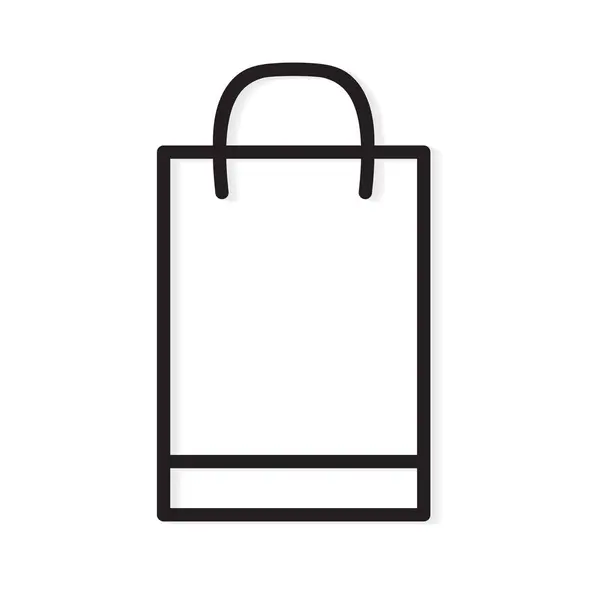 Contorno negro de papel bolsa de compras icon- vector ilustración — Archivo Imágenes Vectoriales