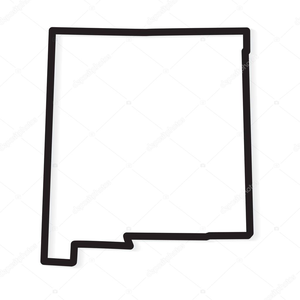 black outline of New Mexico map - vector illustration