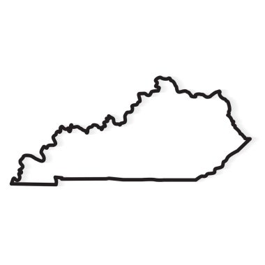 black outline of Kentucky map- vector illustration clipart