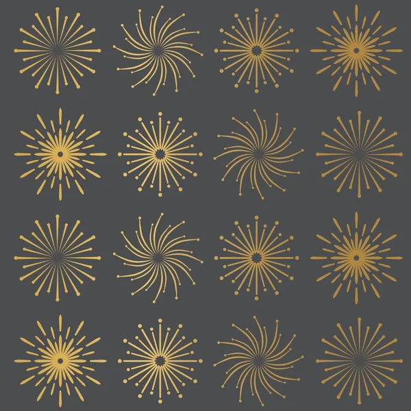 Fond de feu d'artifice doré illustration vectorielle — Image vectorielle