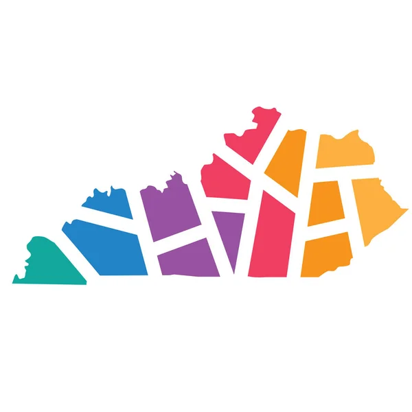 Carte géométrique colorée du Kentucky illustration vectorielle — Image vectorielle