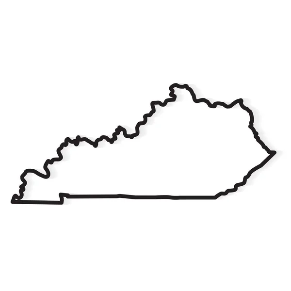 ケンタッキー州地図ベクトルイラストの黒い輪郭 — ストックベクタ