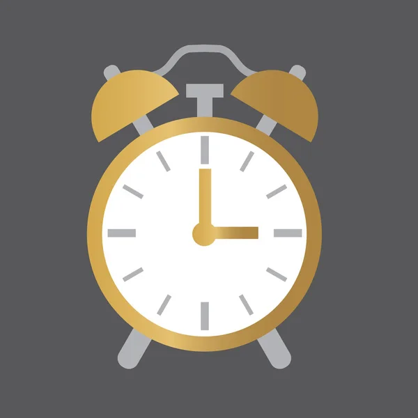Reloj despertador dorado icono- vector ilustración — Archivo Imágenes Vectoriales