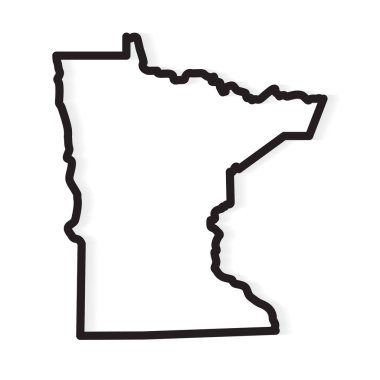 Minnesota haritasının siyah çizgisi - vektör çizimi