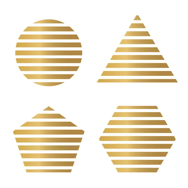 Goldene geometrische Figuren Icon-Vektor-Illustration — Stockvektor