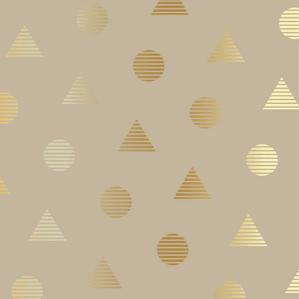 Złote figury geometryczne wzór-wektor ilustracja — Wektor stockowy