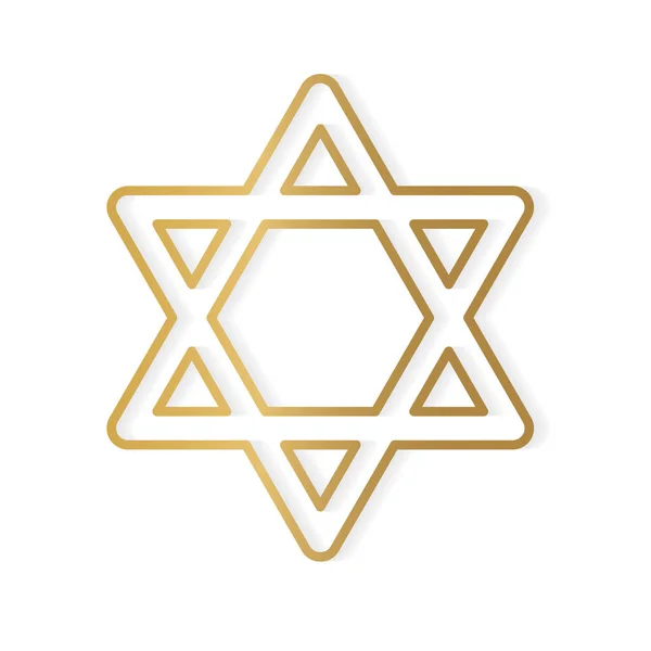 Золотая звезда иконы Давида - векторная иллюстрация — стоковый вектор