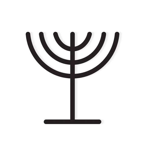 Menorah (Hanukkah) castiçal judaico icon- vector illustratio — Vetor de Stock