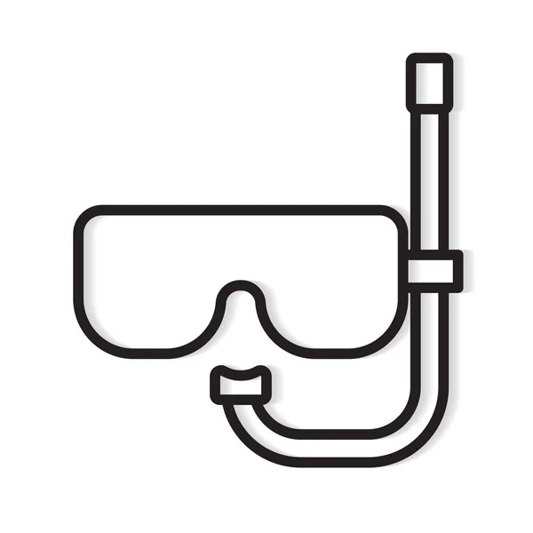 Tauchermaske und Röhren-Icon- Vektor-Illustration — Stockvektor