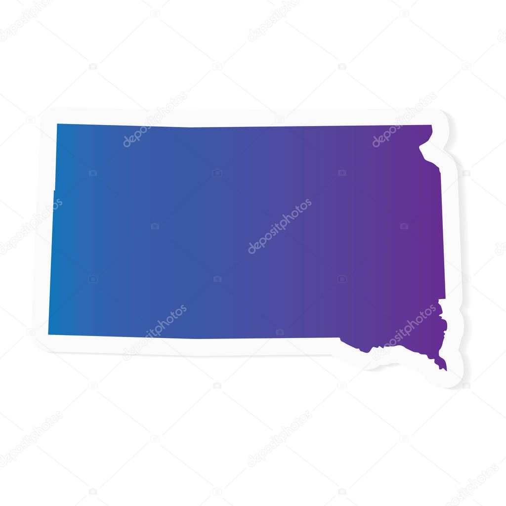 gradient South Dakota map- vector illustration