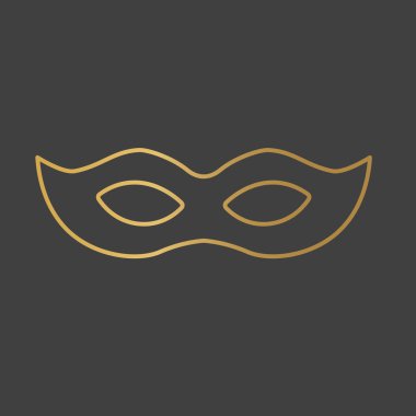 Altın karnaval maskesi ikon-vektör çizimi