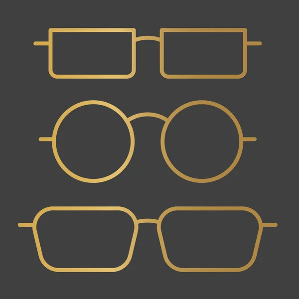 금으로 만든 안경 이우상 - 벡터 삽화 — 스톡 벡터