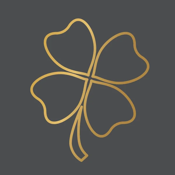Feuille de trèfle doré icon- illustration vectorielle — Image vectorielle