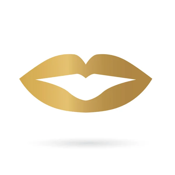 Golden lips icon- vector illustration — Stock Vector