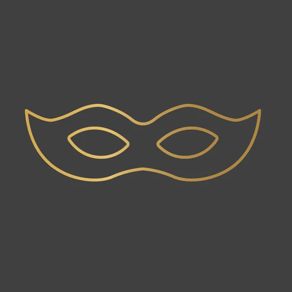 Masque de carnaval doré icon- illustration vectorielle — Image vectorielle