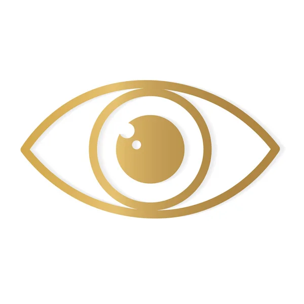 Goldenes menschliches Auge Icon-Vektor-Illustration — Stockvektor