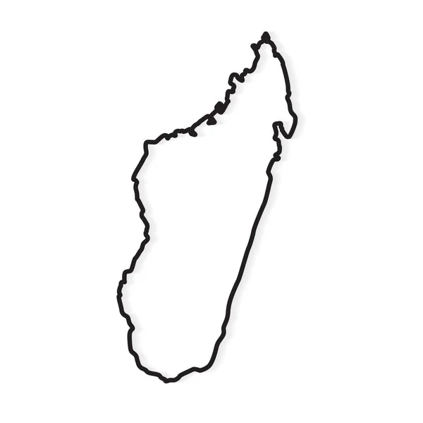 マダガスカル地図の黒い概要-ベクトル図 — ストックベクタ