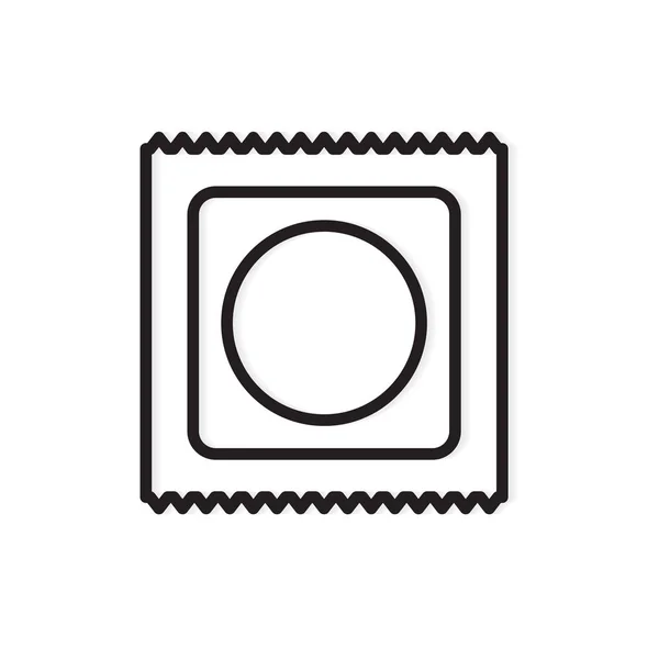 Zwart condoom verpakking icon- vector illustratie — Stockvector