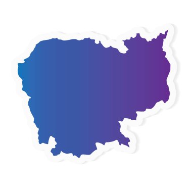gradyan Kamboçya harita- vektör çizimi
